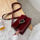 Lock Diagonal Female Bag - Stylish women's crossbody bag with a secure lock design, perfect for everyday use and special occasions.