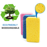 Wood Pulp Dishes Sponge Kitchen Dishwashing Cleaning Scrub Sponge Pack Non-Scratch Cellulose Kitchen Sponge