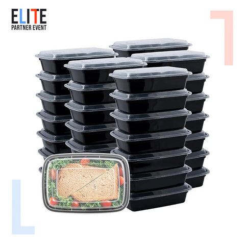 Meal Prep Containers With Lids 32oz Plastic Food Storage Containers 1 Compartment Lunch Boxes