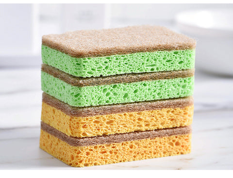 Wood Pulp Dishes Sponge Kitchen Dishwashing Cleaning Scrub Sponge Pack Non-Scratch Cellulose Kitchen Sponge