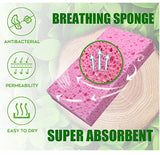 Wood Pulp Dishes Sponge Kitchen Dishwashing Cleaning Scrub Sponge Pack Non-Scratch Cellulose Kitchen Sponge