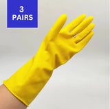 (3 Pairs) Topfit Dishwashing Rubber Gloves for Cleaning,Household Gloves,Latex and Fit Your Hands Well, Great Kitchen Tools