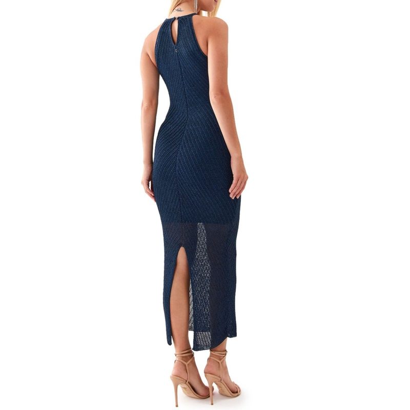 Guess Navy Blue Halter Maxi Dress