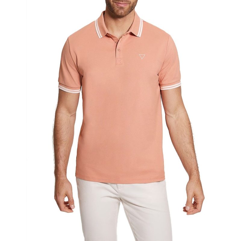 Guess Sport Tipped Peach Polo Shirt