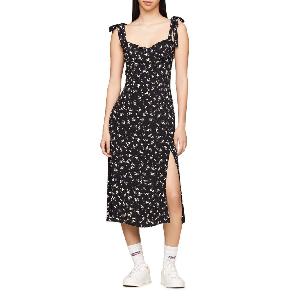 Tommy Hilfiger Black Floral Midi Dress