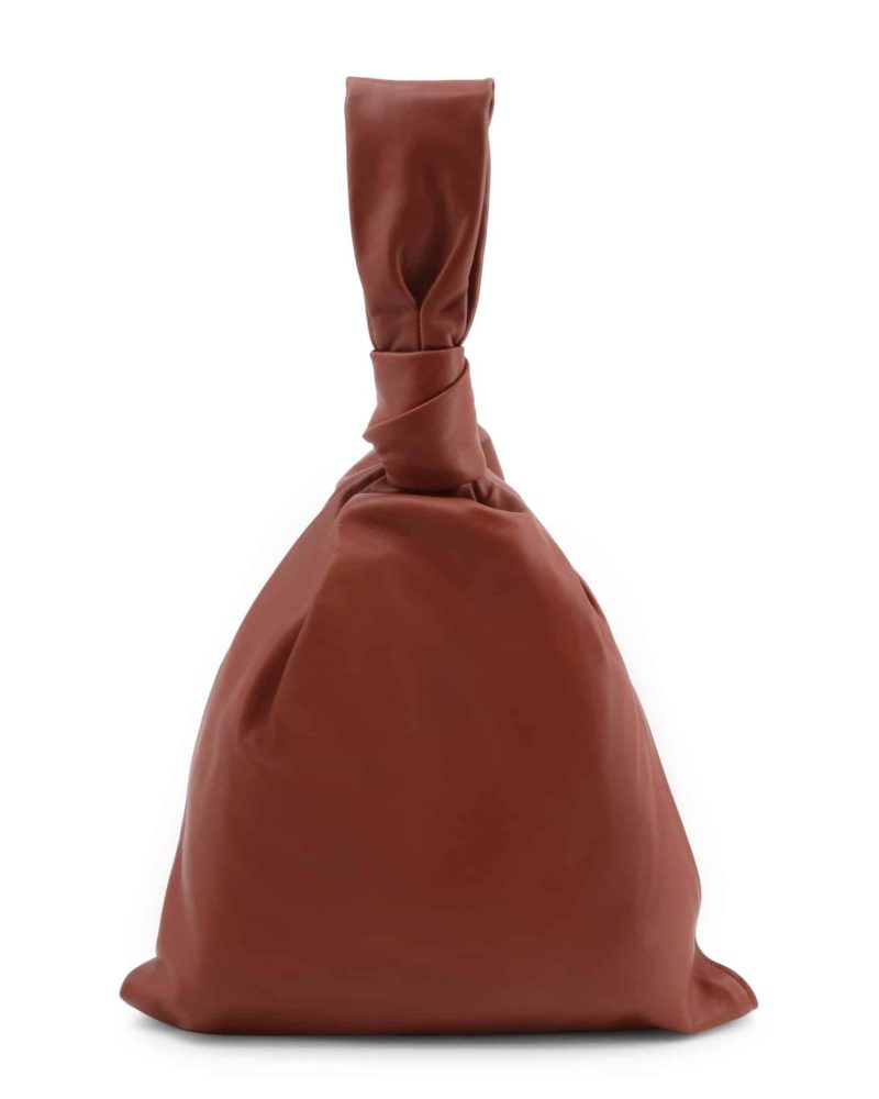 Bottega Veneta Pouch Knot Reddish‑Brown Leather Handbag