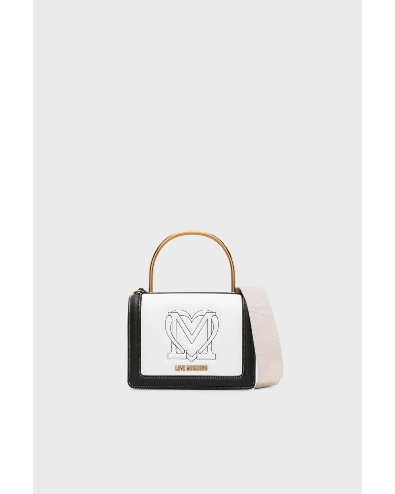 Love Moschino Black & White Top Handle Bag