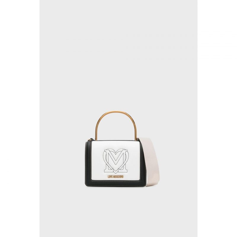 Love Moschino Black & White Top Handle Bag