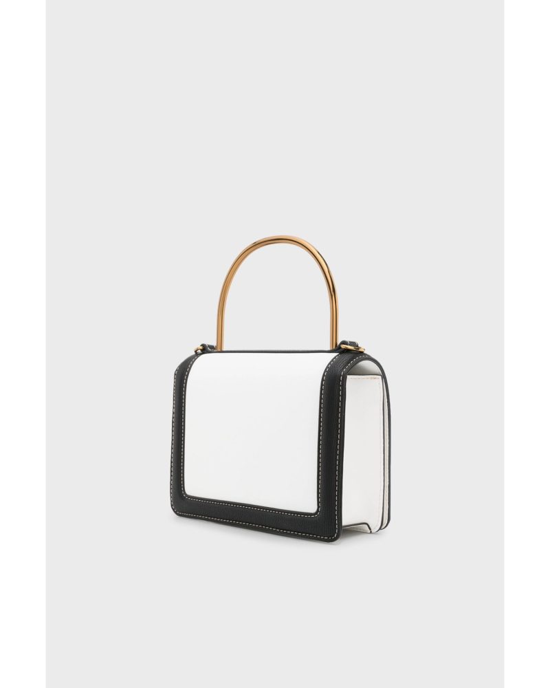 Love Moschino Black & White Top Handle Bag
