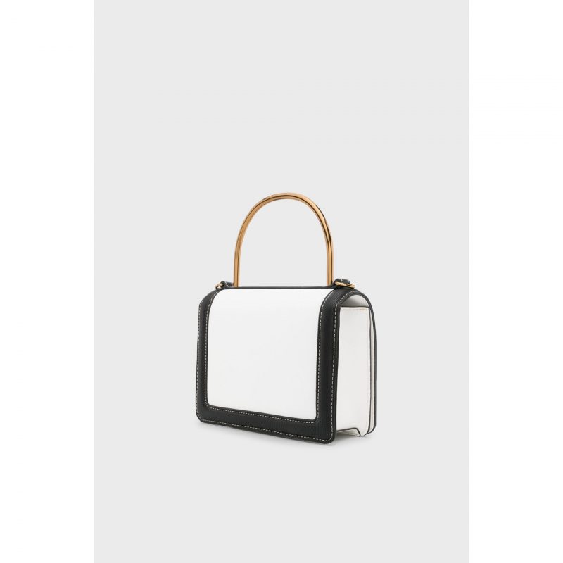 Love Moschino Black & White Top Handle Bag