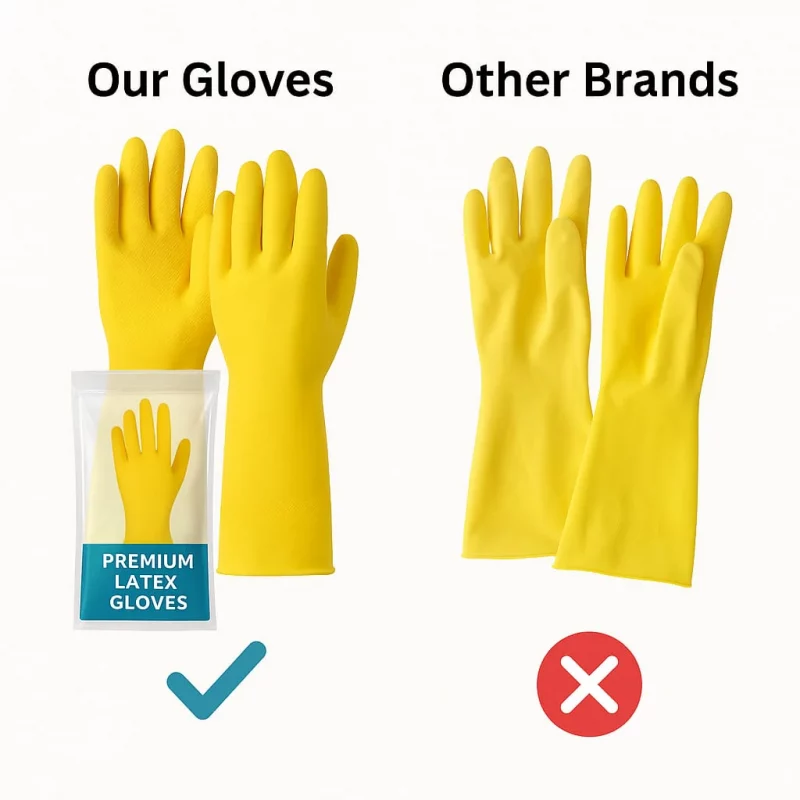 A1 Premium Reusable Latex Cleaning Gloves