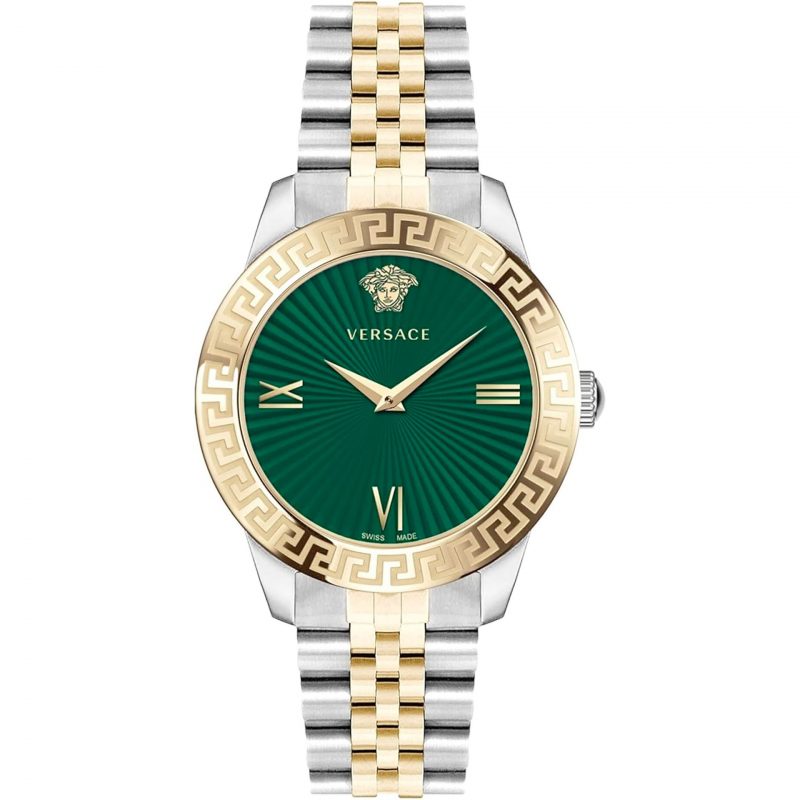 Versace Green & Gold Greca Watch