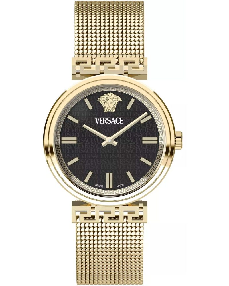 Versace Gold Mesh Black Watch
