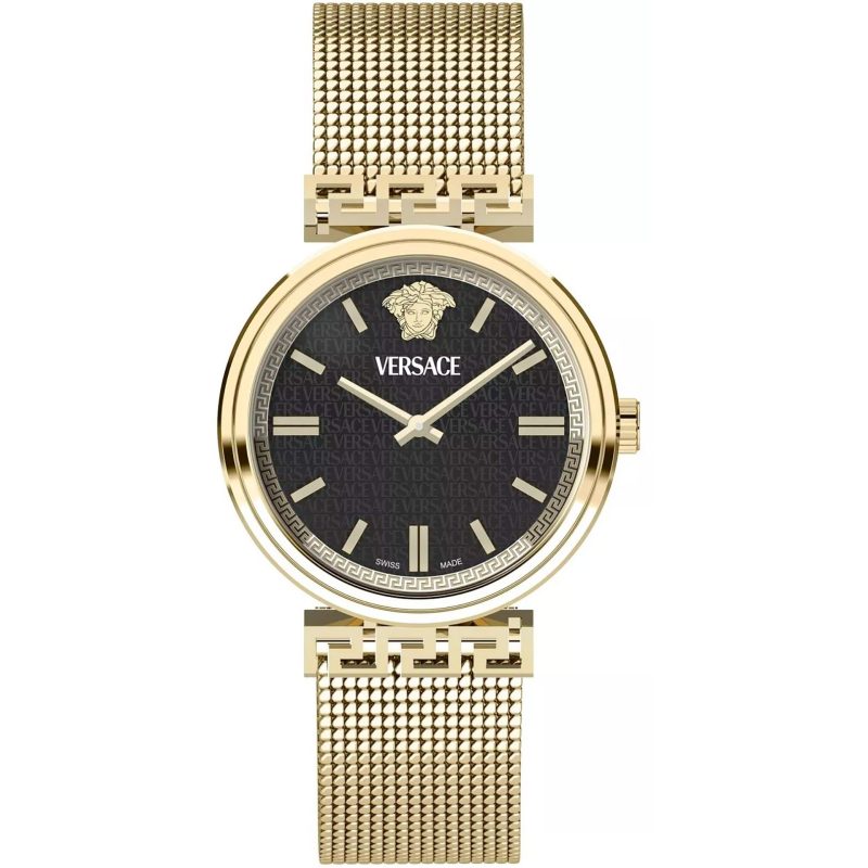 Versace Gold Mesh Black Watch
