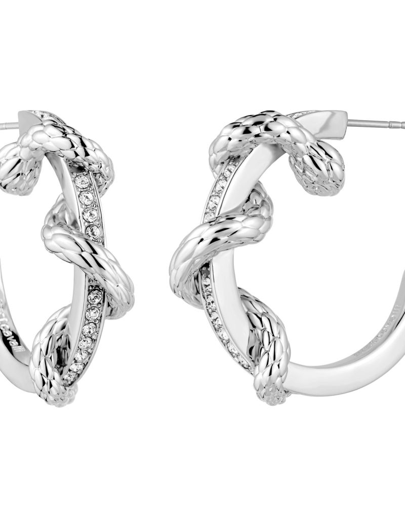 Just Cavalli Snake-Twist Crystal Hoop