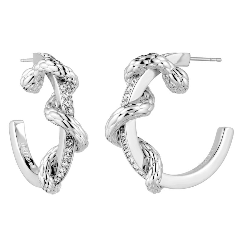 Just Cavalli Snake-Twist Crystal Hoop